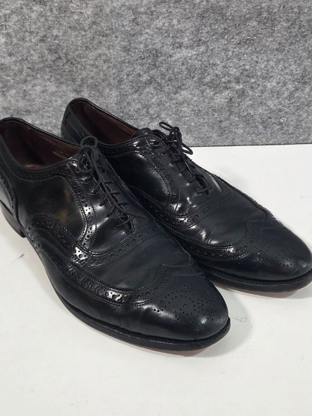 Allen Edmonds Black Leather Oxford Shoes Men’s 11 Wingtip Brogue Dress Shoes
